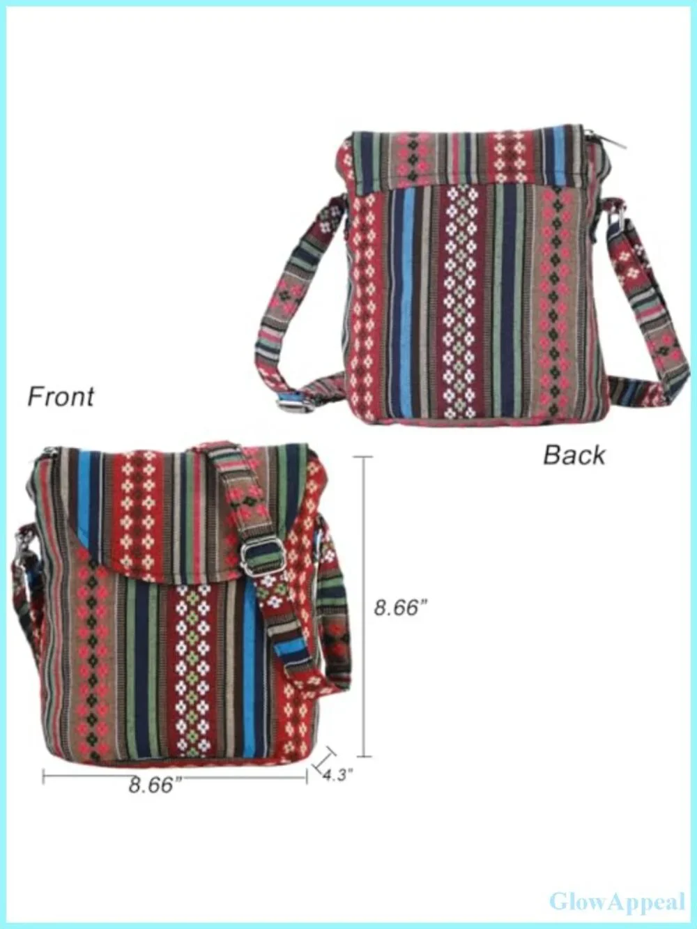 Denim Crossbody Bag Handmade Boho Hobo Travel Purse